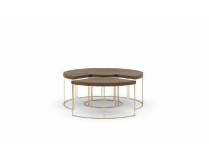 Mesa de centro redonda moderna mesas auxiliares de lujo muebles de madera mesa de sala de estar