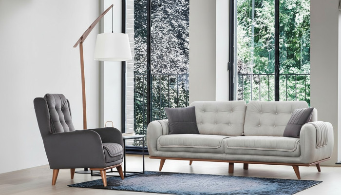 Sofá sofá 3 + 1 asiento conjunto de sofás Sofás mullidos Muebles grupo