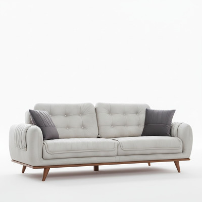 Sofá gris, sofá de salón, sofá acolchado, muebles, sofá de tres plazas.