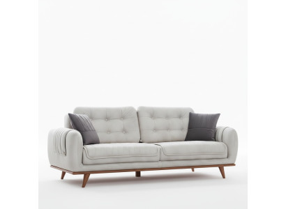 Sofá gris, sofá de salón, sofá acolchado, muebles, sofá de tres plazas.