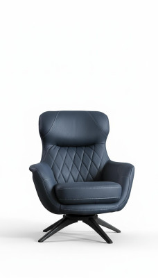 Sillón individual estilo moderno y cómodo de suavidad media en azul lujoso.