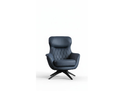 Sillón individual estilo moderno y cómodo de suavidad media en azul lujoso.