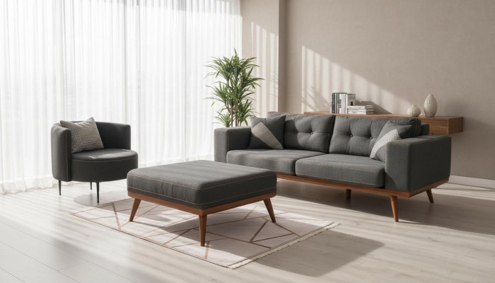 Moderno sofá esquinero con sillón juego de sala muebles de lujo 3+1