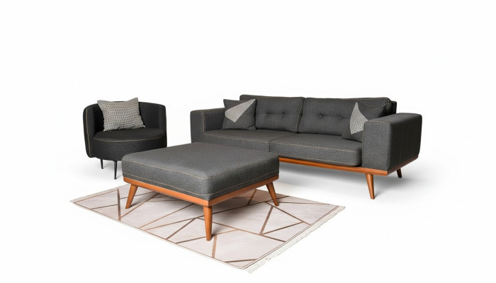 Moderno sofá esquinero con sillón juego de sala muebles de lujo 3+1