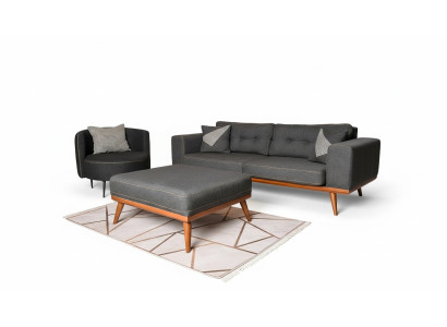 Moderno sofá esquinero con sillón juego de sala muebles de lujo 3+1