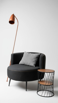 Sillón moderno negro, Sillón de salón, Sillón club, nuevo.