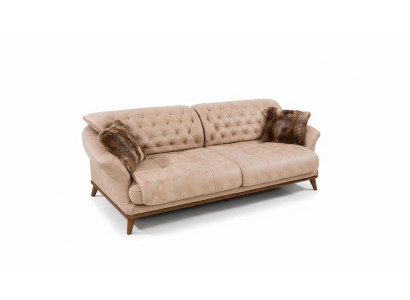 Sofá marrón para la sala de estar Sofás Tapizado Muebles de tres plazas 221 cm