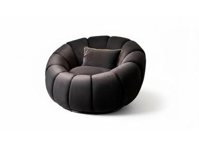 Sillón negro cómodo de suavidad media lujoso para sala de estar y club de descanso.