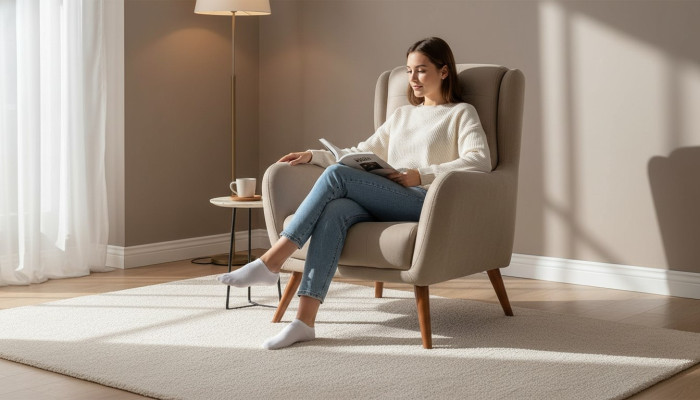 Chesterfield sillón Club sofá de una plaza sofá tapizado muebles beige relax nuevo.
