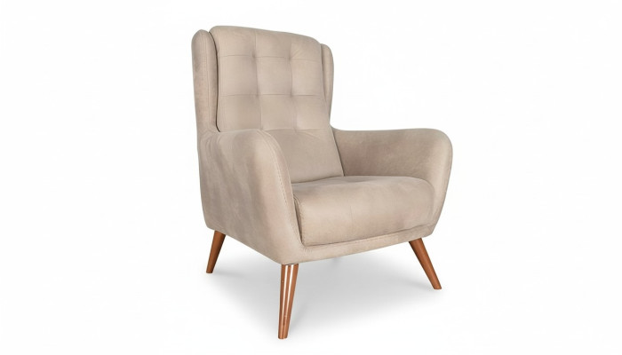 Chesterfield sillón Club sofá de una plaza sofá tapizado muebles beige relax nuevo.