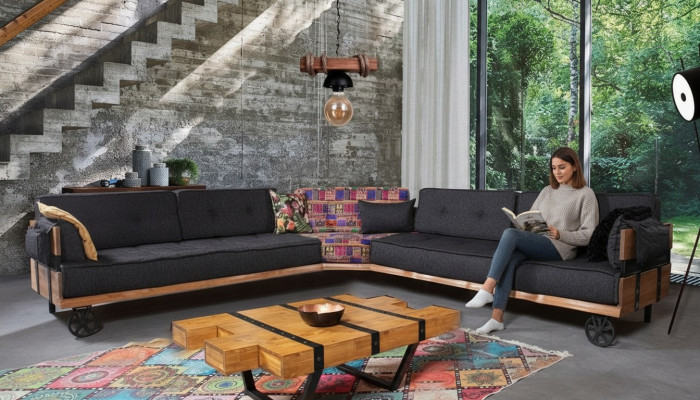 Mesa de centro Loft de diseño Muebles Mesa 130x80 Mesa de madera para sala de estar Mesas de centro