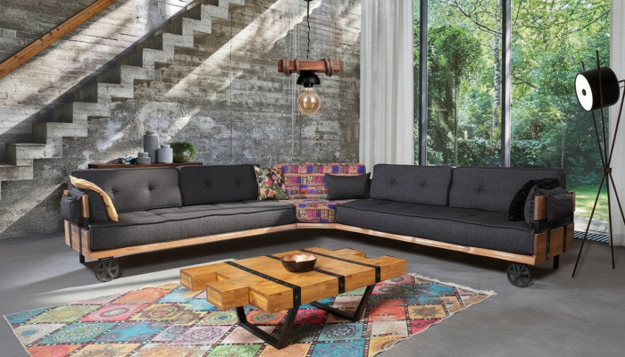Mesa de centro Loft de diseño Muebles Mesa 130x80 Mesa de madera para sala de estar Mesas de centro