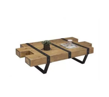 Mesa de centro Loft de diseño Muebles Mesa 130x80 Mesa de madera para sala de estar Mesas de centro