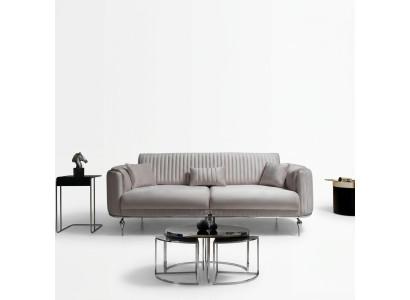 Weiß Sofa 3 Sitzer Wohnzimmer Möbel Textil Sofas Couch Modern Dreisitzer