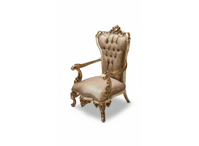 Silla de salón diseño clásico dorada de lujo de salón textil