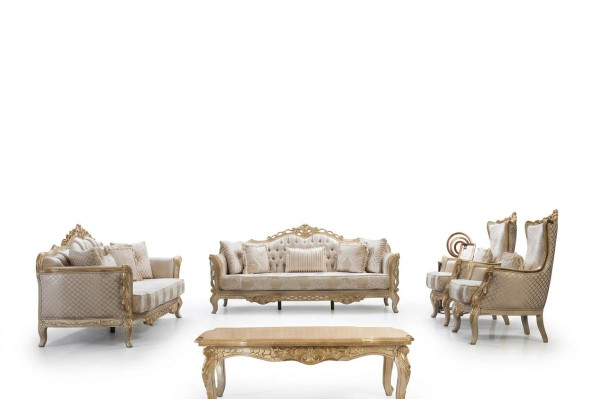 Sofá Chesterfield barroco, muebles clásicos de salón, juego completo de 5 piezas.