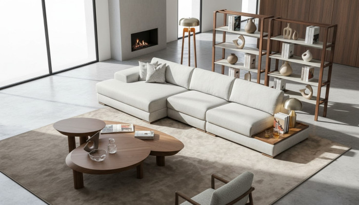 Sofá sofá tapicería muebles salón gris conjunto de esquina de sofá suave.