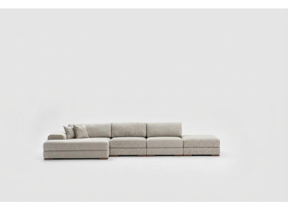 Sofá de esquina en forma de L para la sala de estar, tapizado en textil, diseño moderno de lujo 415 x 150