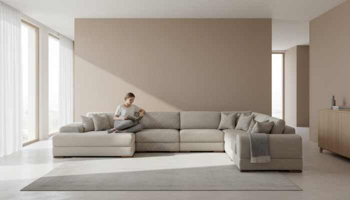 Sofá esquinero en forma de U Sala de estar Sofá Diseño Muebles modernos 150x425x320
