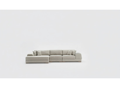 Sofá de esquina en forma de L, conjunto de salón de lujo en gris, sofá moderno, muebles.