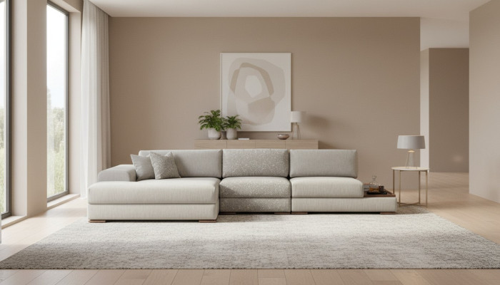 Sofá esquinero sofá sofá en forma de L salón de lujo diseño moderno muebles textiles