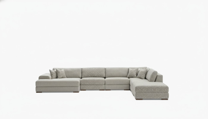 Sofá de esquina, sofá de tela, sofá grande en forma de U, sofá tapizado 150x425x290