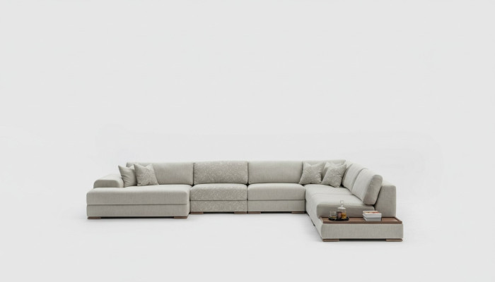 Sofá sofá sala de estar sofá de esquina Diseño moderno Muebles en forma de U Sofá de tela