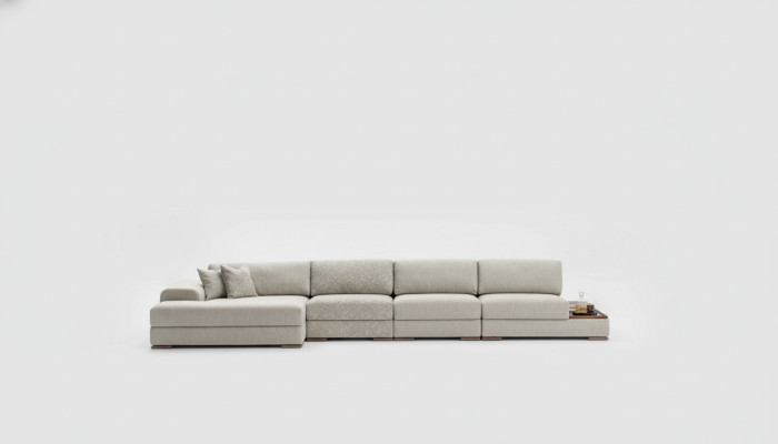 Sofá esquinero en forma de L, conjunto de salón de lujo gris, diseño de muebles de esquina 455x150.