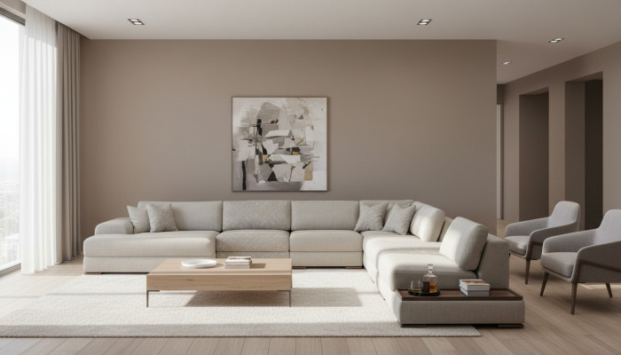 Sofás en forma de U Diseño moderno Muebles de lujo Sala de estar gris Sofá de esquina Nuevo