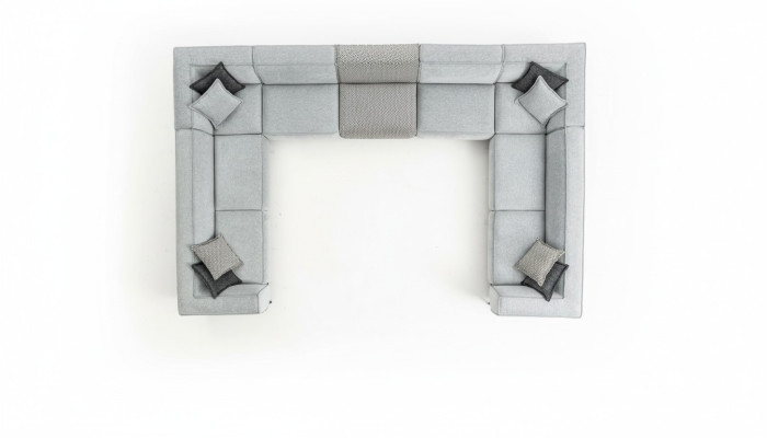 Sofá de esquina en forma de U Sala de estar Diseño moderno Grande Gris Sofá Nuevo