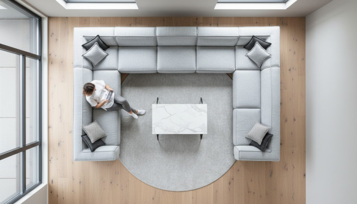 Sofá en forma de U Sofá tapizado moderno Sofá de salón Diseño textil