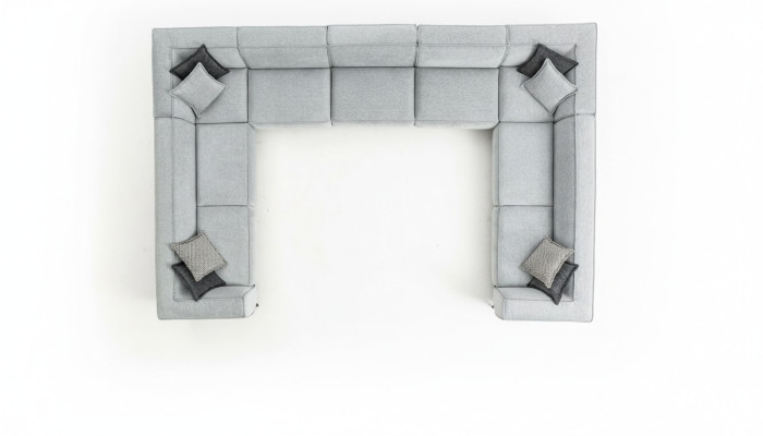 Sofá en forma de U Sofá tapizado moderno Sofá de salón Diseño textil
