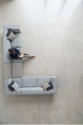 Sofá esquinero en forma de L Sala de estar Diseño moderno Sofás Tapicería Textil 400x310