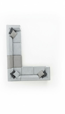Sofá esquinero en forma de L Sala de estar Diseño moderno Sofás Tapicería Textil 400x310