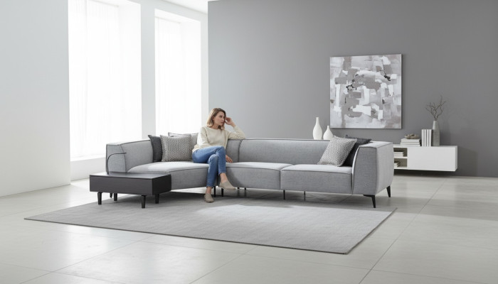 Sofá esquinero en forma de L, sofá tapizado estilo salón, muebles sofá sofás 340x165