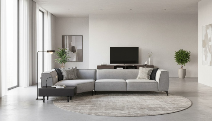 Sofá esquinero en forma de L, sofá tapizado estilo salón, muebles sofá sofás 340x165