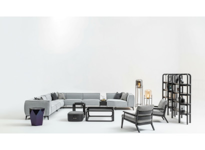 Sofá esquinero sofá tapizado muebles en forma de U salón con sillón sofás grises