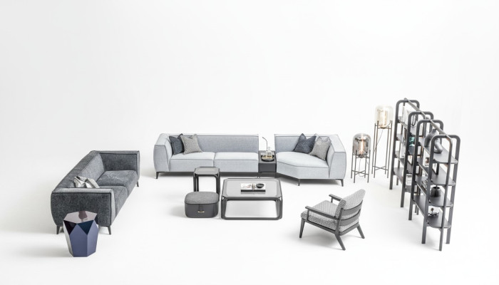 Conjunto de sofá xxl Texil Big Sofa 5+3+1 asiento Almohadilla Tejido Sofá