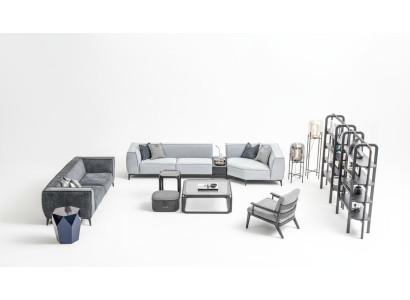 Conjunto de sofá xxl Texil Big Sofa 5+3+1 asiento Almohadilla Tejido Sofá