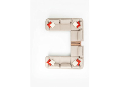 Sofá Beige Sala de estar Sofá tapizado Diseño Moderno Sofá de esquina Forma U Nuevo