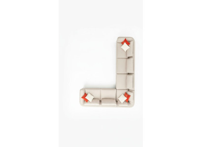 Sofá esquinero en forma de L diseño moderno de lujo sala de estar beige sofá