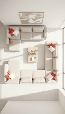 Sofá de esquina Muebles Tapizado Sofá Sofás Sala de estar Paisaje de tela