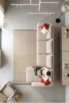 Sofá esquinero para sala sofá sillón sofá tapizado diseño moderno en forma de L 420x170cm