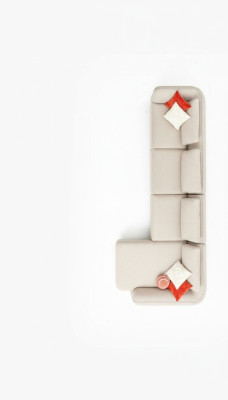 Sofá esquinero para sala sofá sillón sofá tapizado diseño moderno en forma de L 420x170cm