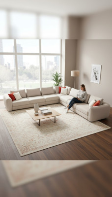 Sofá de esquina en forma de L salón Sofá de lujo Tapizado 402x402 Sofá de tela