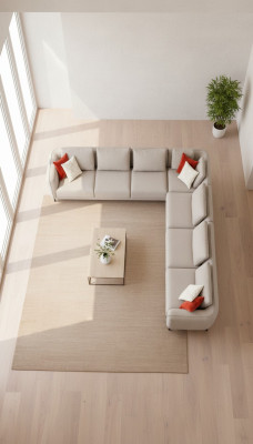 Sofá de esquina en forma de L salón Sofá de lujo Tapizado 402x402 Sofá de tela