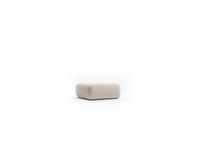 Taburete beige para salón, tapizado en tela, muebles, otomana, sofá