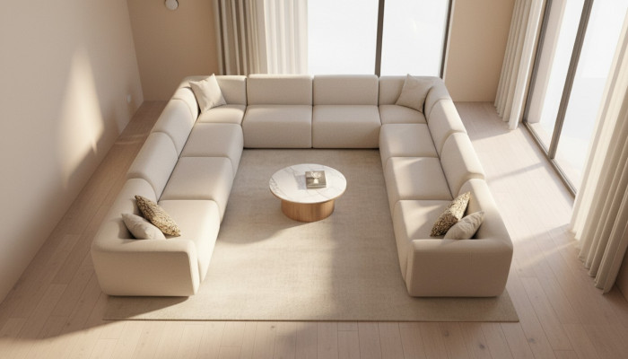 Sofá en forma de U sofá tapizado sala de estar sofá esquinero diseño moderno sofá de esquina