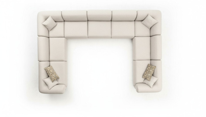 Sofá esquinero en forma de U Estilo de lujo para la sala de estar Moderno Sofá tapizado en textil