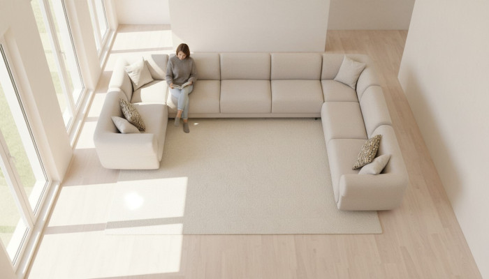 Sofá en forma de U Sala de estar Lujo Diseño Paisaje sofá Esquina tapizado Muebles